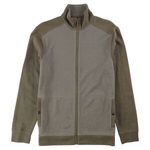 Tasso Elba Mens Jacquard Textured Knit Jacket, Brown, NWT